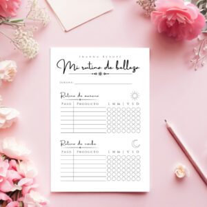 descargar gratis planificador rutina de cuidado facial